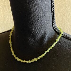 Green Stone Nugget Necklace